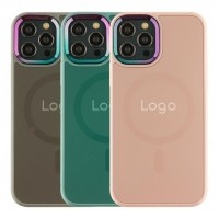 Чохол AG-Glass Chrome Camera with Magsafe для iPhone 12/12 Pro Чохол AG-Glass Chrome Camera with Magsafe для iPhone 12/12 Pro