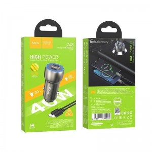 Автомобільний Зарядний Пристрій Hoco Z48 Tough 40W (2C) Type-C to Lightning