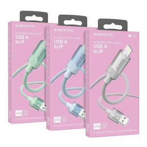 Кабель USB Borofone BU44 Sincero Lightning 2.4A 1.2m