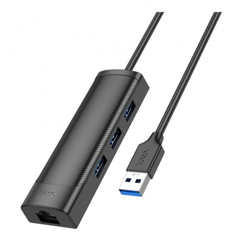 Хаб USB Hoco HB42 4-in-1 (USB to USB3.0*3+RJ45 1Gbps) (L=1.2M)