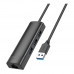 Хаб USB Hoco HB42 4-in-1 (USB to USB3.0*3+RJ45 1Gbps) (L=1.2M)