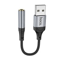 Перехідник Hoco LS36 Sound Card USB to AUX 3.5mm (female) 12cm