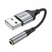 Перехідник Hoco LS36 Sound Card USB to AUX 3.5mm (female) 12cm