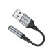 Перехідник Hoco LS36 Sound Card USB to AUX 3.5mm (female) 12cm