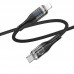 Кабель USB Hoco U115 Transparent PD20W With Display Type-C to Lightning 1.2m
