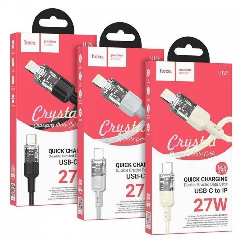Кабель USB Hoco U129 PD27W Type-C to Lightning 1.2m