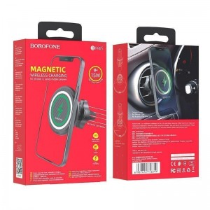 Автотримач Borofone BH45 Magnetic Wireless 15W Автотримач Borofone BH45 Magnetic Wireless 15W