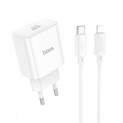 Мережевий Зарядний Пристрій Hoco C76A Pro 1USB-C PD/QC 30W+Type-C to Lightning