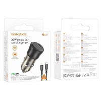 Автомобільний Зарядний Пристрій Borofone BZ24 1USB-C QC/PD20W+Type-C to Lightning Автомобільний Зарядний Пристрій Borofone BZ24 1USB-C QC/PD20W+Type-C to Lightning