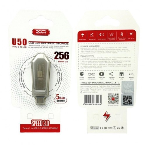 USB флеш-накопичувач XO U50 USB3.0+Type C 256GB