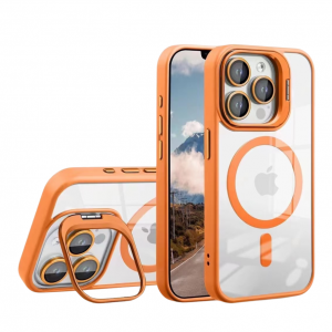 Чохол TPU+PC+Metal Stand Case with MagSafe and Camera Lenses для iPhone 15 Pro Max