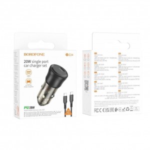 Автомобільний Зарядний Пристрій Borofone BZ24 1USB-C QC/PD20W+Type-C to Type-C Автомобільний Зарядний Пристрій Borofone BZ24 1USB-C QC/PD20W+Type-C to Type-C