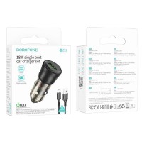 Автомобільний Зарядний Пристрій Borofone BZ23 1USB QC18W+Micro