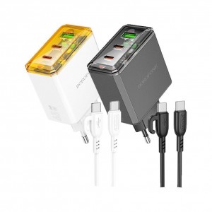 Мережевий Зарядний Пристрій Borofone BAS34A 2Type-C/1USB PD/QC 65W Type-C to Type-C