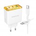 Мережевий Зарядний Пристрій Borofone BAS34A 2Type-C/1USB PD/QC 65W Type-C to Type-C Мережевий Зарядний Пристрій Borofone BAS34A 2Type-C/1USB PD/QC 65W Type-C to Type-C