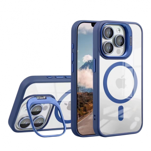 Чохол TPU+PC+Metal Stand Case with MagSafe and Camera Lenses для iPhone 13