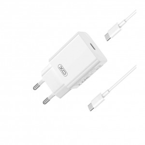 Мережевий Зарядний Пристрій XO L126 1USB-C PD/QC 20W+Type-C to Type-C Мережевий Зарядний Пристрій XO L126 1USB-C PD/QC 20W+Type-C to Type-C