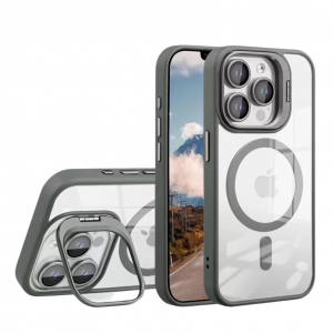 Чохол TPU+PC+Metal Stand Case with MagSafe and Camera Lenses для iPhone 15