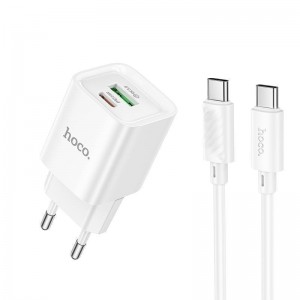 Мережевий Зарядний Пристрій Hoco C147A 1USB-C/1USB PD/QC 20W+Type-C to Type-C Мережевий Зарядний Пристрій Hoco C147A 1USB-C/1USB PD/QC 20W+Type-C to Type-C
