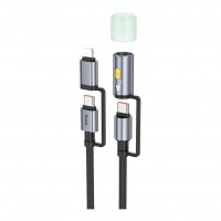 Кабель USB Hoco U138 USB-C/iP to USB-C/LED Light 1.2m
