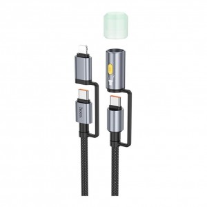 Кабель USB Hoco U138 USB-C/iP to USB-C/LED Light 1.2m