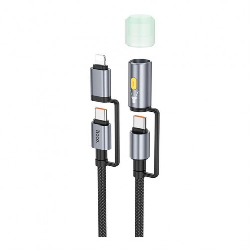 Кабель USB Hoco U138 USB-C/iP to USB-C/LED Light 1.2m
