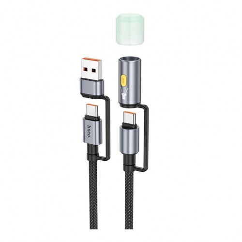 Кабель USB Hoco U138 USB/USB-C to USB-C/LED Light 1.2m