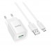 Мережевий Зарядний Пристрій Hoco C145A 1USB QC 18W+USB to Micro