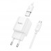 Мережевий Зарядний Пристрій Hoco C145A 1USB QC 18W+USB to Micro
