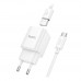 Мережевий Зарядний Пристрій Hoco C145A 1USB QC 18W+USB to Type-C