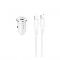 Автомобільний Зарядний Пристрій Borofone BZ22 1USB/1USB-C QC/PD30W+Type-C to Type-C