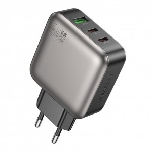 Мережевий Зарядний Пристрій Borofone BAS56A 2USB-C/1USB QC/PD 45W GAN Мережевий Зарядний Пристрій Borofone BAS56A 2USB-C/1USB QC/PD 45W GAN