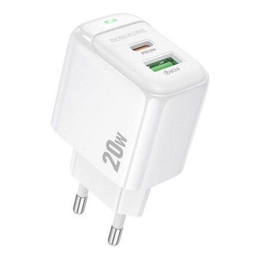 Мережевий Зарядний Пристрій Borofone BAS44A 1USB-C/1USB PD/QC 20W