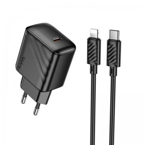 Мережевий Зарядний Пристрій Hoco CS24A 1USB-C PD/QC 25W+Type-C to Lightning Мережевий Зарядний Пристрій Hoco CS24A 1USB-C PD/QC 25W+Type-C to Lightning