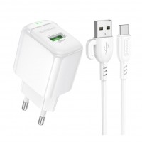 Мережевий Зарядний Пристрій Borofone BAS42A 1USB QC3.0 18W+USB to Type-C Мережевий Зарядний Пристрій Borofone BAS42A 1USB QC3.0 18W+USB to Type-C