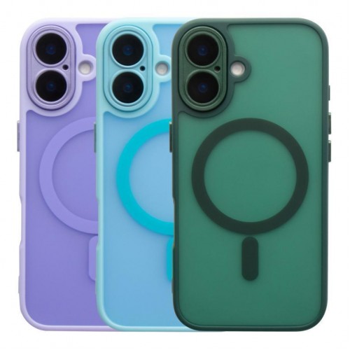 Чохол TPU+PC Magnetic Matte Camera Lens with Magsafe для iPhone 16