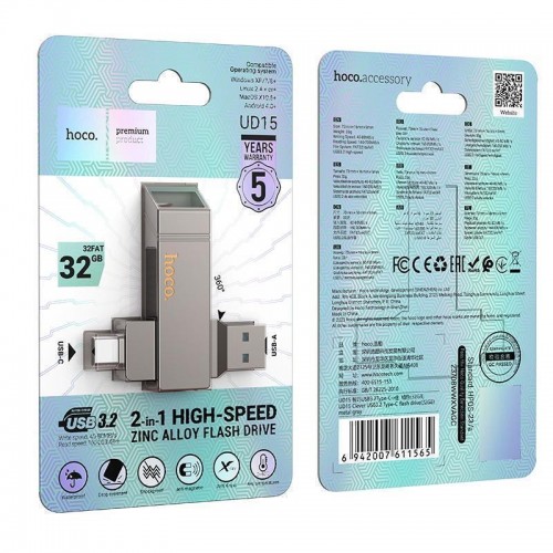 USB флеш-накопичувач Hoco UD15 Clever USB3.2 32GB Type-C