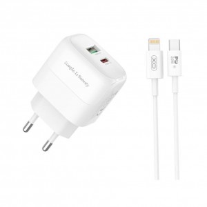 Мережевий Зарядний Пристрій XO L137 1USB-C/1USB PD/QC 20W+Type-C to Lightning Мережевий Зарядний Пристрій XO L137 1USB-C/1USB PD/QC 20W+Type-C to Lightning