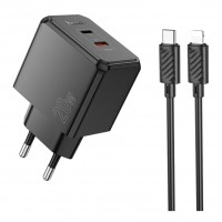 Мережевий Зарядний Пристрій Hoco CS16A 1USB-C/1IP PD/QC 20W+Type-C to Lightning Мережевий Зарядний Пристрій Hoco CS16A 1USB-C/1IP PD/QC 20W+Type-C to Lightning