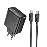 Мережевий Зарядний Пристрій Hoco CS26A 2USB-C/1USB PD/QC 45W+Type-C to Type-C Мережевий Зарядний Пристрій Hoco CS26A 2USB-C/1USB PD/QC 45W+Type-C to Type-C