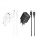 Мережевий Зарядний Пристрій Borofone BA83A 1USB-C/1USB PD/QC 20W+Type-C to Lightning