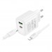 Мережевий Зарядний Пристрій Borofone BA83A 1USB-C/1USB PD/QC 20W+Type-C to Lightning