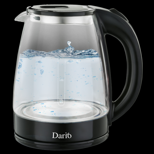 Чайник електричний, скло (1,8 л; 1,8 кВт) DARIO DR1802_black