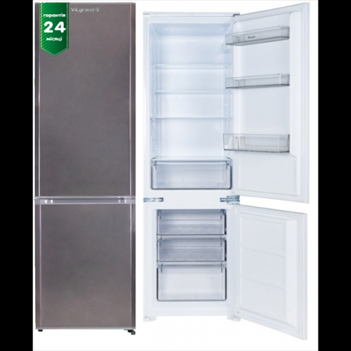 Холодильник 244 л; нерж., 181л; 63л - нижняя морозилка; 545х560х1780 ViLgrand VRF63181
