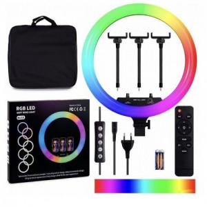 АРХИВ НЕТУ Кольцевая LED лампа RGB MJ18 (45см) (3 крепление) (пульт) (сумка) // [204] (6 шт/ящ)