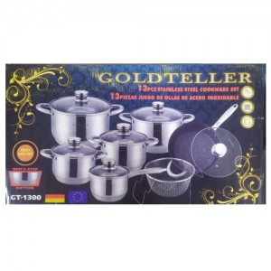 АРХИВ НЕТУ Набор кастрюль Goldteller GT-1300 (13 предметов) (2 шт/ящ) АРХИВ НЕТУ Набор кастрюль Goldteller GT-1300 (13 предметов) (2 шт/ящ)