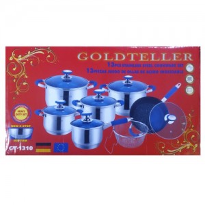 АРХИВ НЕТУ Набор кастрюль Goldteller GT-1310 (13 предметов) (2 шт/ящ) АРХИВ НЕТУ Набор кастрюль Goldteller GT-1310 (13 предметов) (2 шт/ящ)