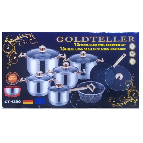 АРХИВ НЕТУ Набор кастрюль Goldteller GT-1330 (13 предметов) (2 шт/ящ)