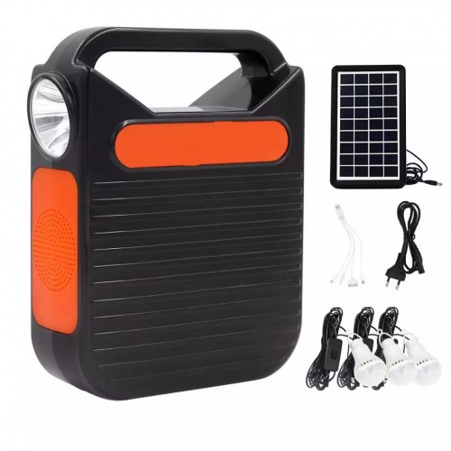 АРХИВ НЕТУ Фонарь LED EP-391b Power Bank с солнечной панелью+лампочки 3шт (16 шт/ящ)