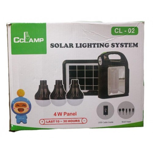 НЕТУ Фонарь LED CL-02 Power Bank с солнечной панелью+лампочки 3шт // (16 шт/ящ)